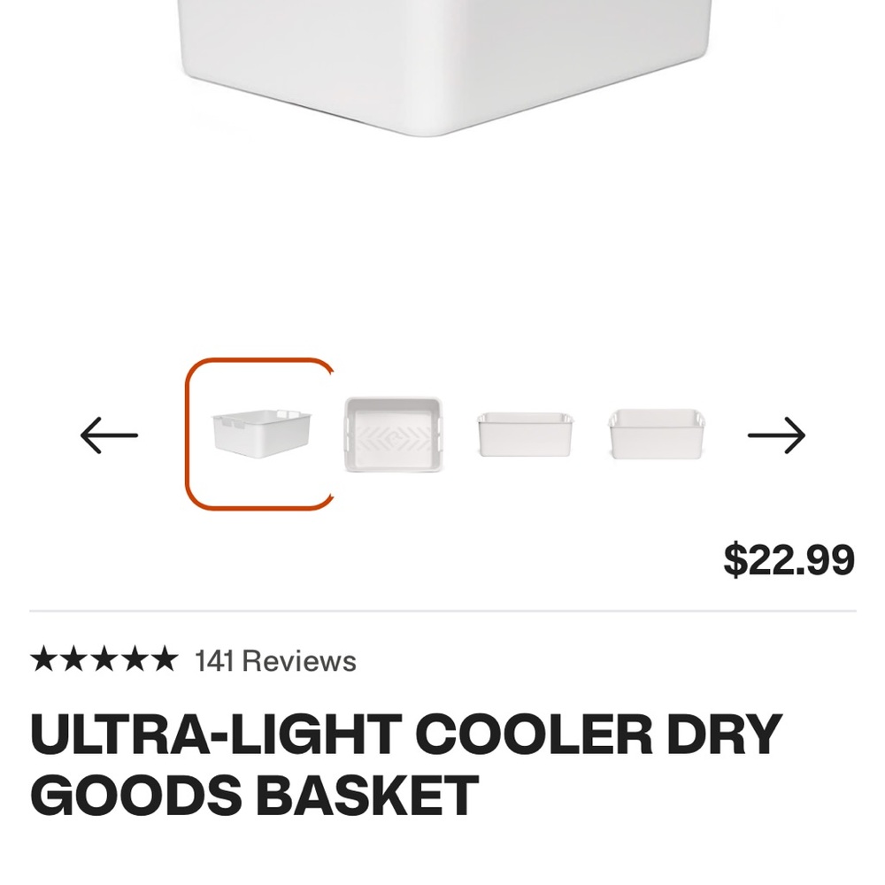 Ultra-Light Cooler Dry Goods Basket - White
Donating Friday
